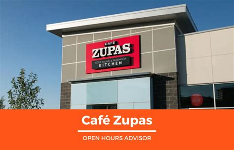 Zupas hours - Cafe Zupas. 38,705 likes · 384 talking about this · 7,238 were here. At Cafe Zupas, we create globally-inspired soups, salads, sandwiches, and desserts from scratch in our kitchens each day. Our team...